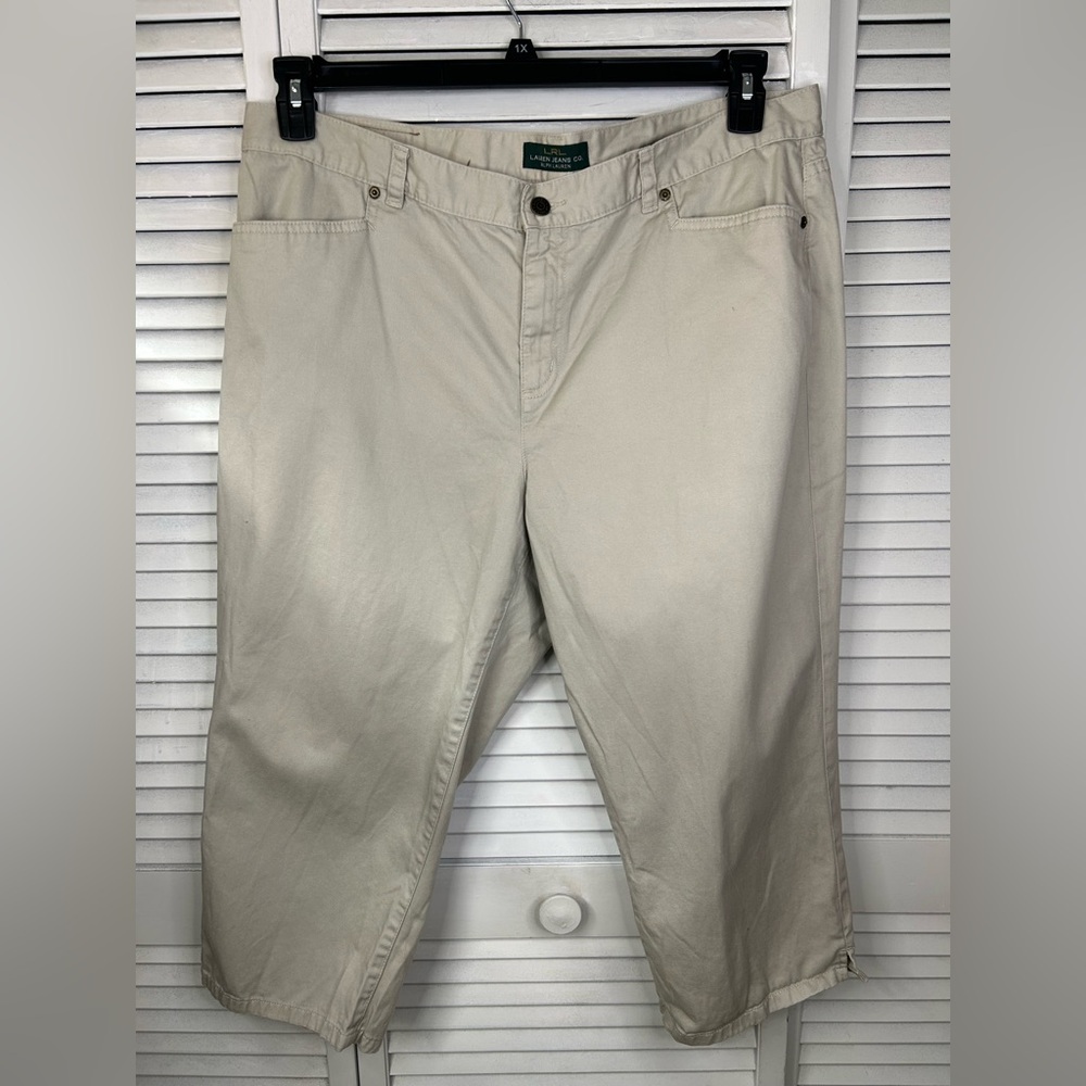LRL Tan Chino Capris Size 16W